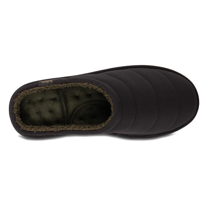 Isotoner® Mens Sport Quilted Mule Slipper With Cosy Lining Black Extra Image 4